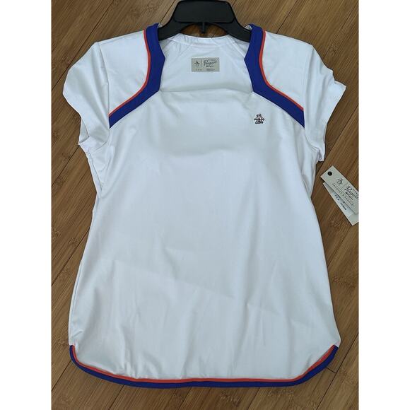 Original Penguin By Munsingwear Racket & Paddle White Shirt Sleeve Womens Sz Sm - Picture 1 of 4